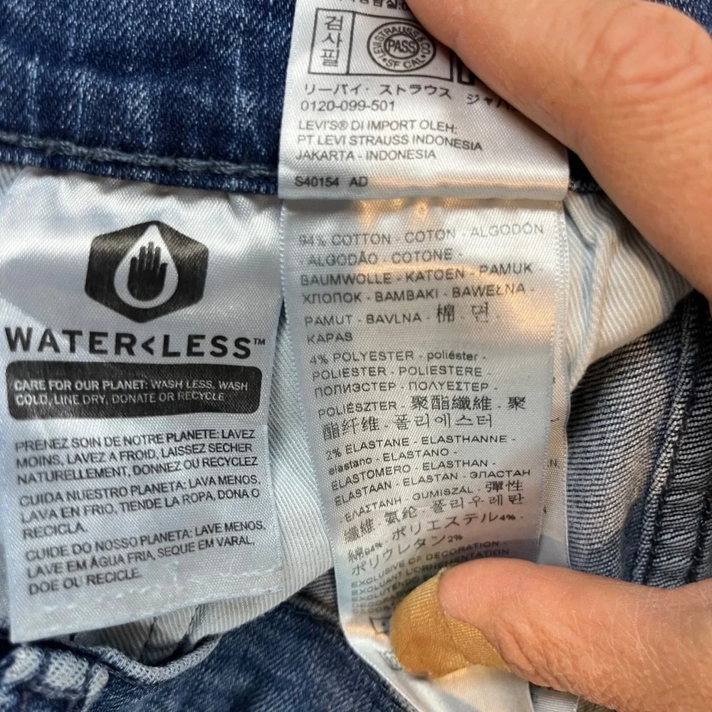 Levi's Mens 511 Slim Fit Blue Medium Wash Denim Jeans W34 L30‎ Stretch WaterLess